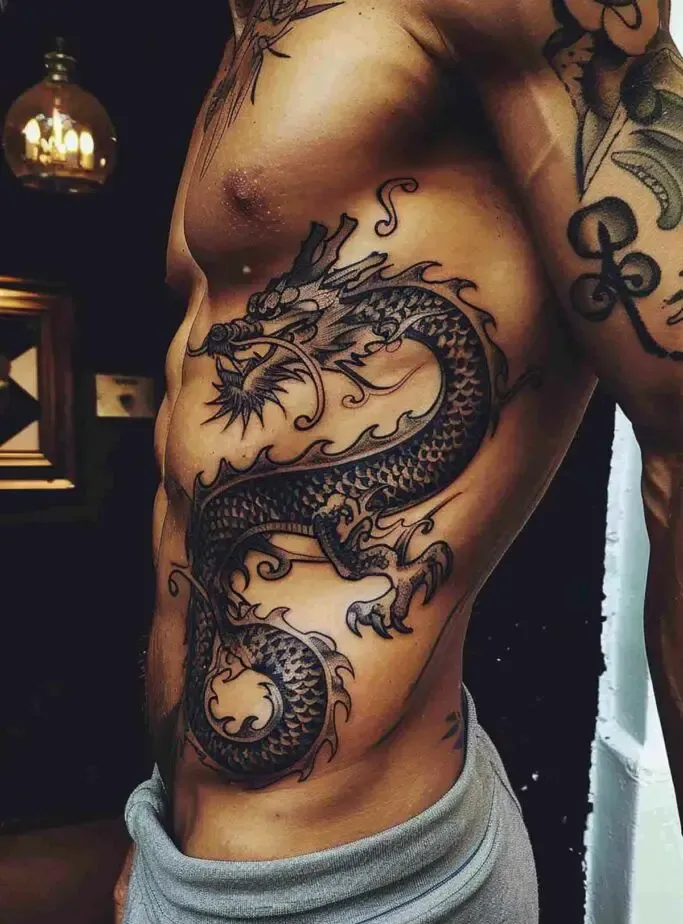 Dragon Rib Tattoo for men