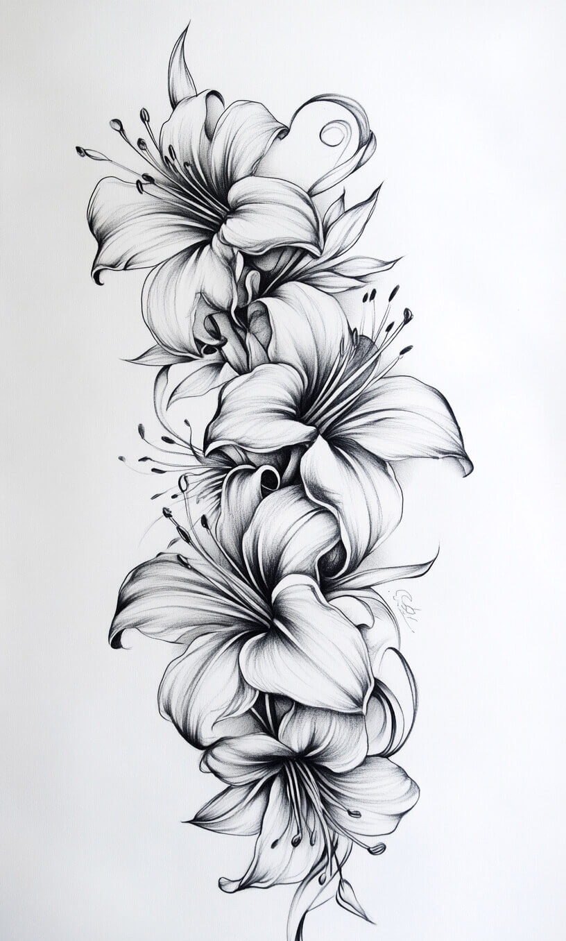Flower Tattoo Drawings-30