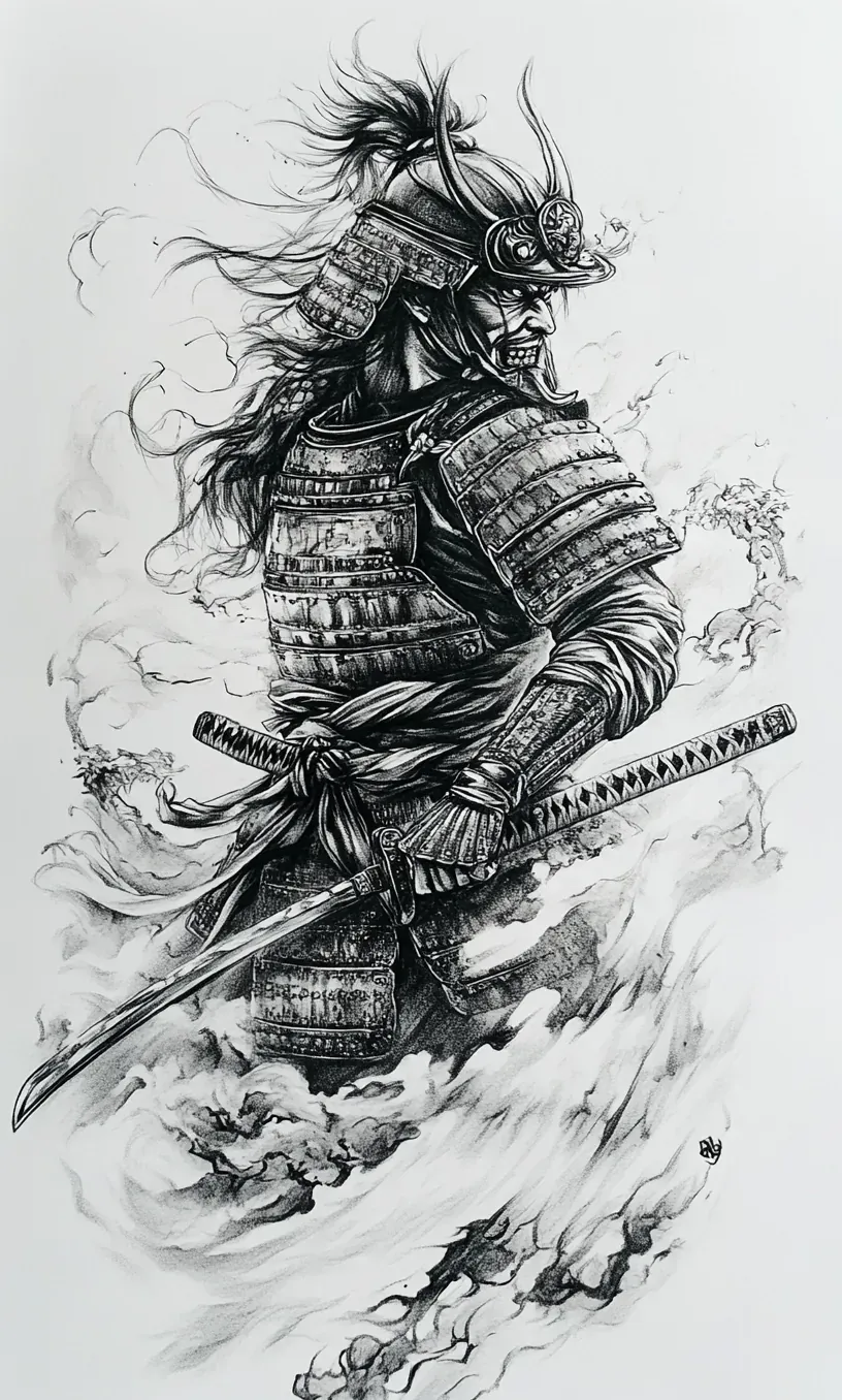 Samurai Tattoo Drawing-21