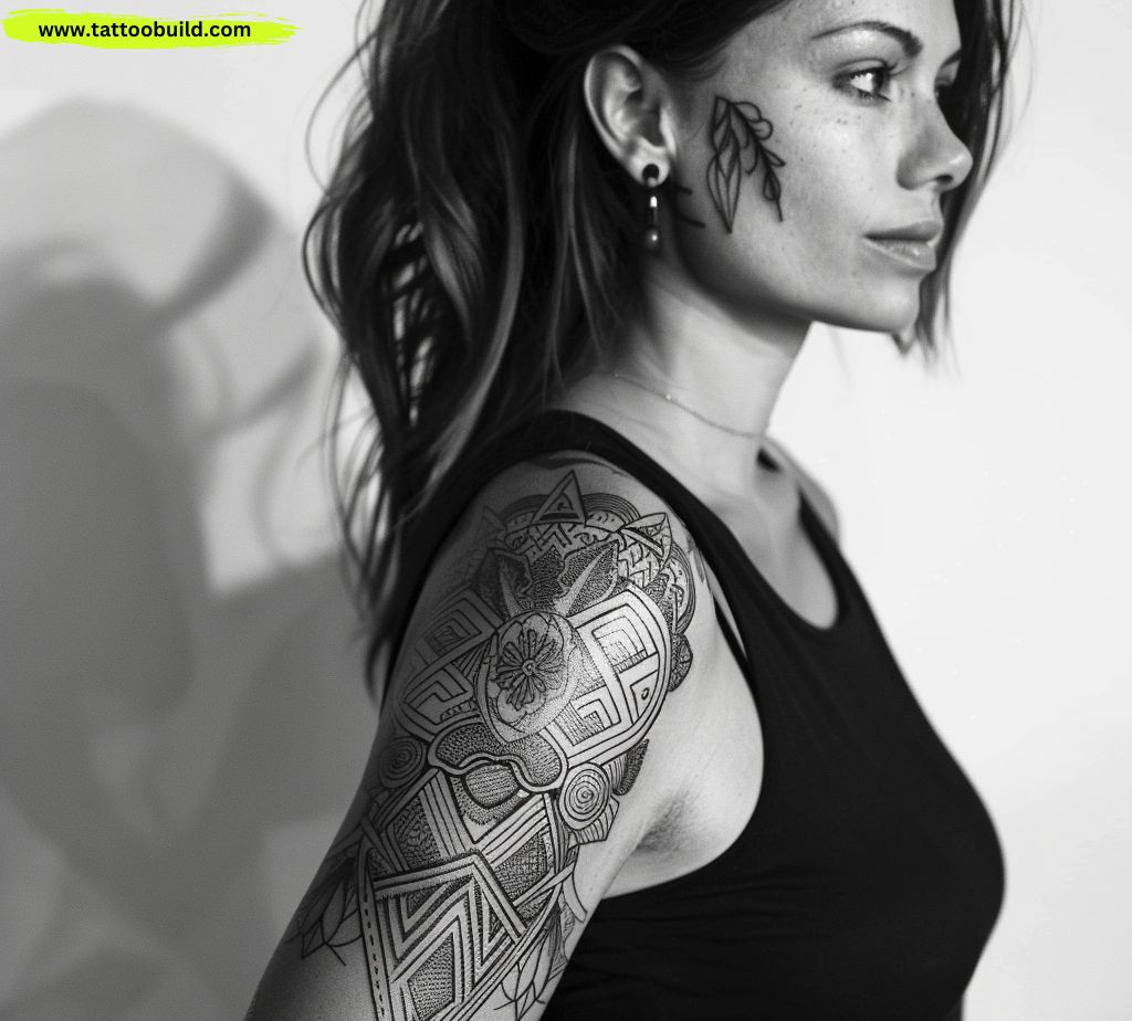 mandala shoulder tattoo female 