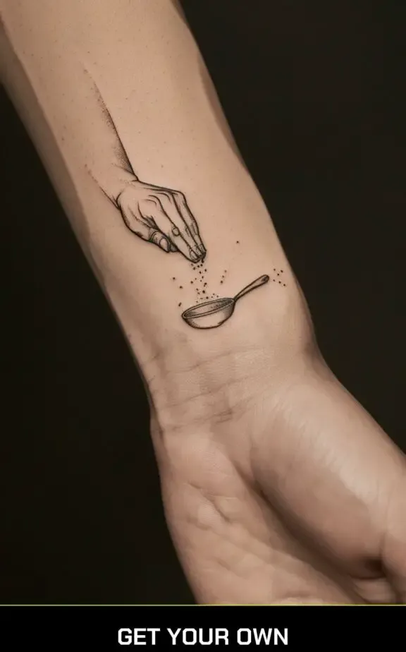 chef sprinkling salt attoo