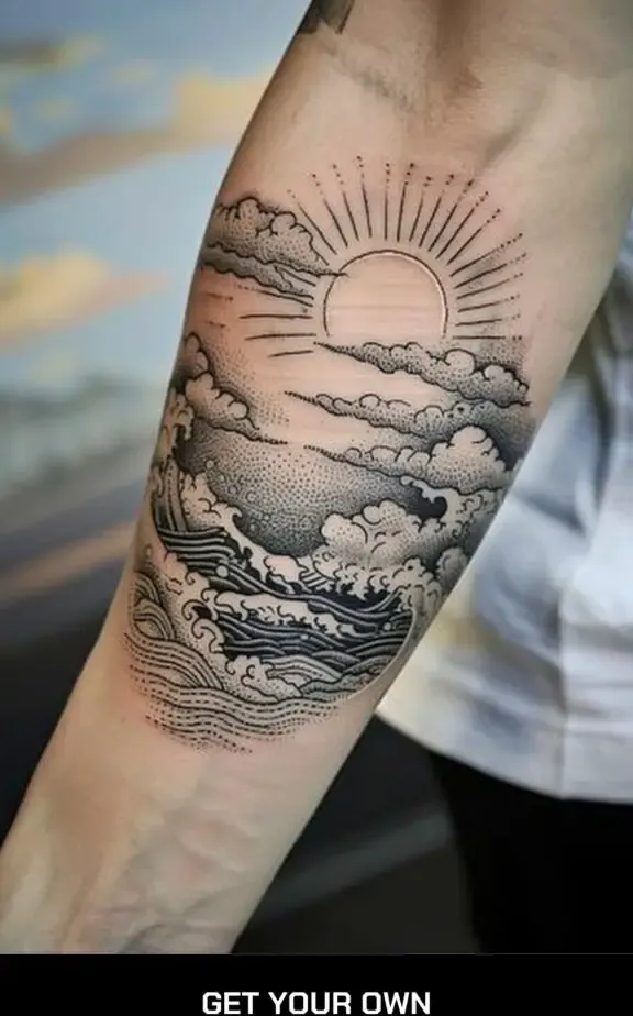 cloud and sun tattoo