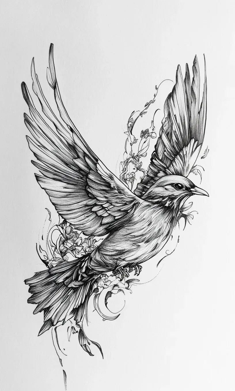 Dove Tattoo Drawing-22
