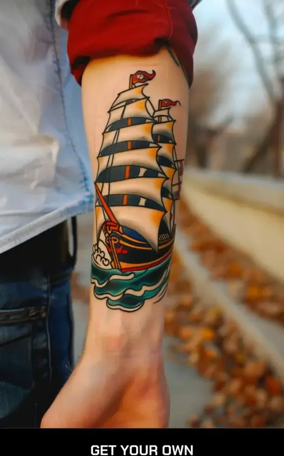 traditional sailor ship tattoo