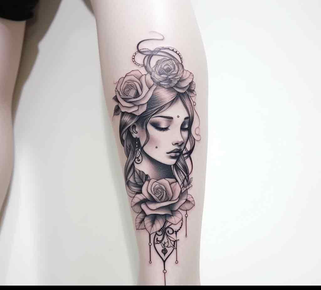 Awesome leg tattoo for girls