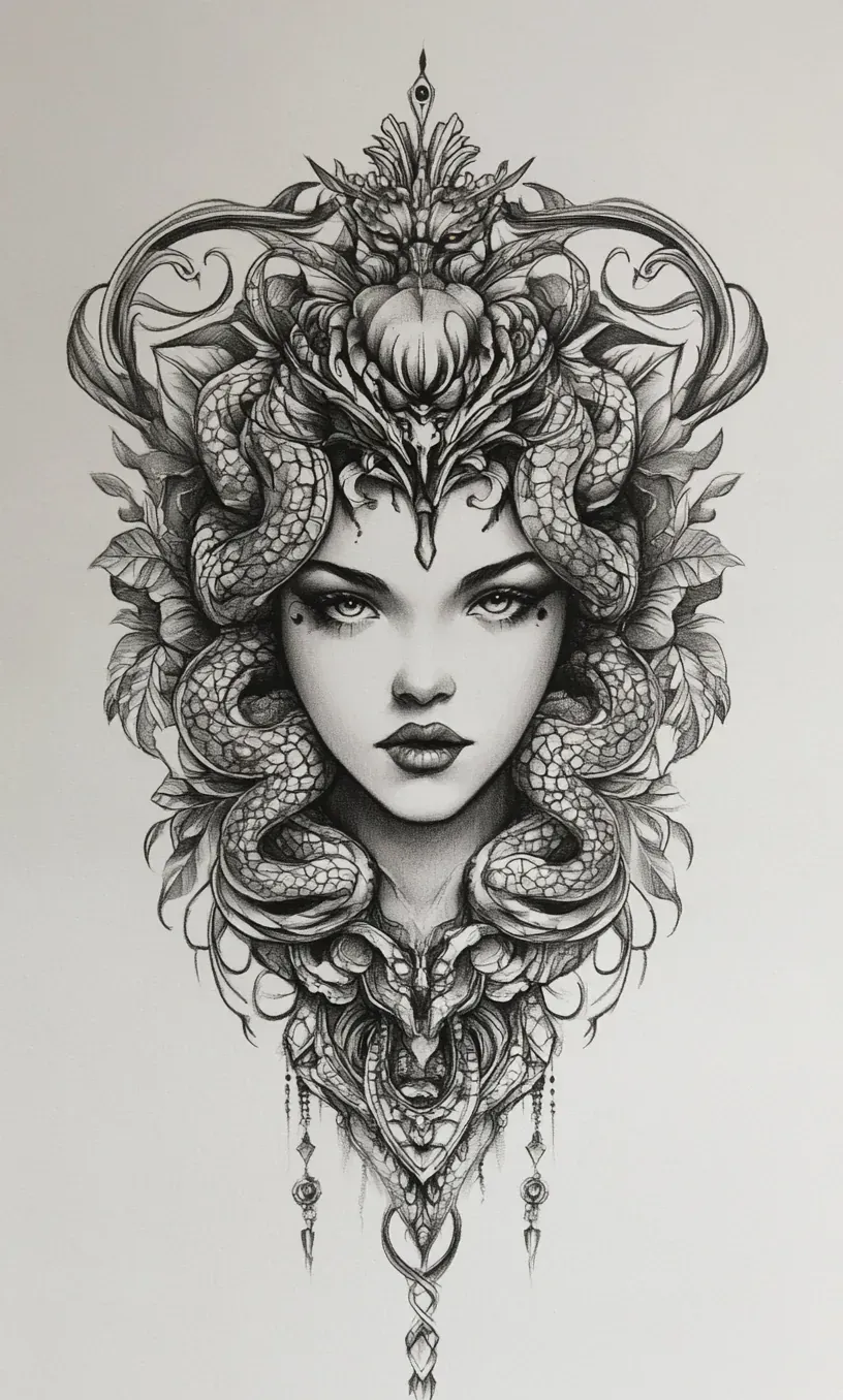 Drawing Medusa Tattoo-21
