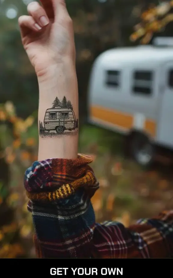 caravan travel tattoo idea