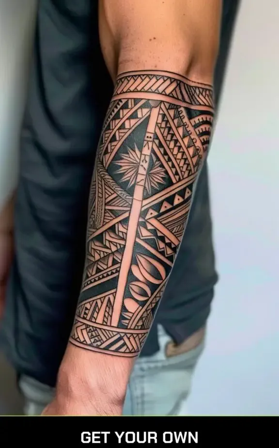 tribal blackwork tattoo design