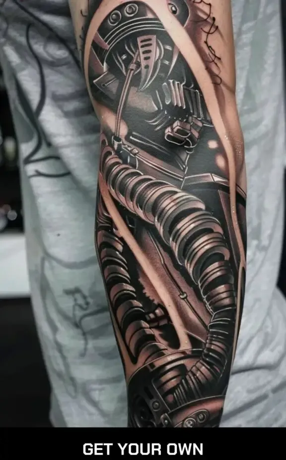 Biomechanical  sleeve tattoo idea