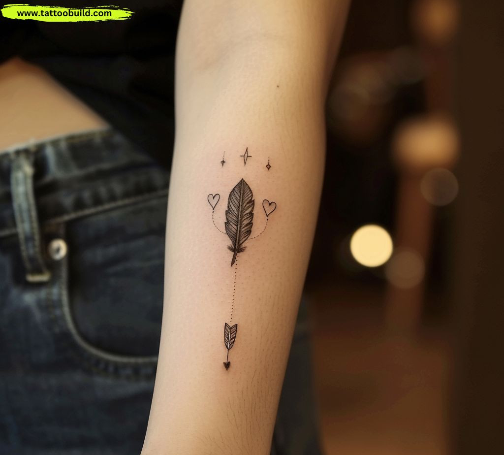 meaningful arrow tattoo on the arm for women