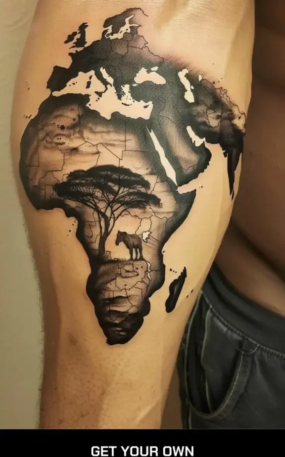 map of africa tattoo