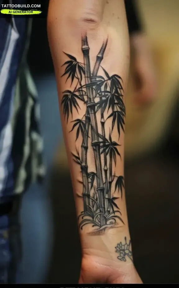 bamboo forearm tattoo for women 