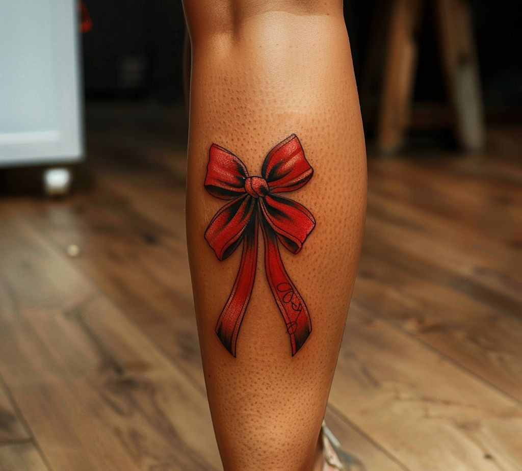 red bow tattoo