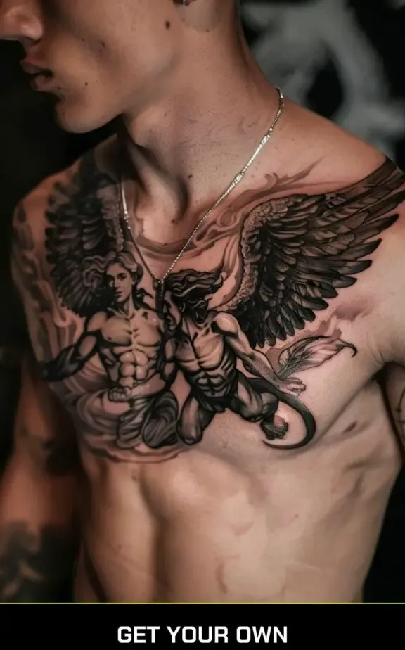 angel and devil tattoo