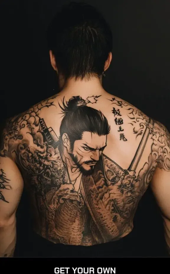 Yiuzuka back tattoo