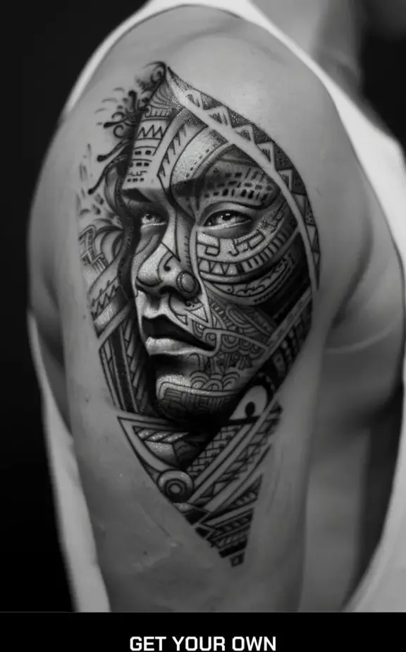 realism tribal tattoo