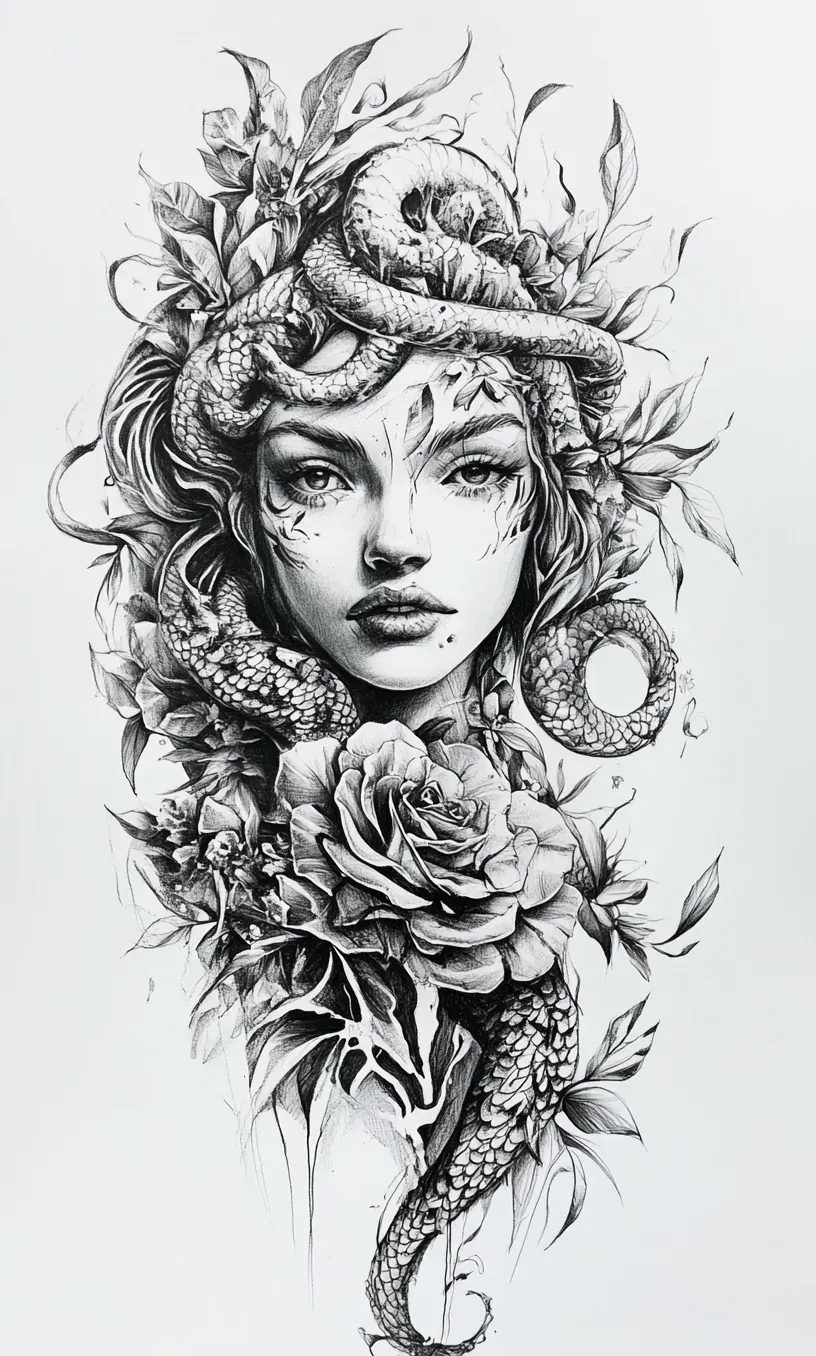 Drawing Medusa Tattoo-20
