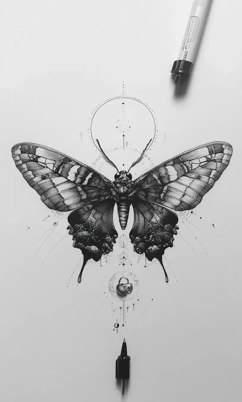 Moth Tattoo Drawings-7