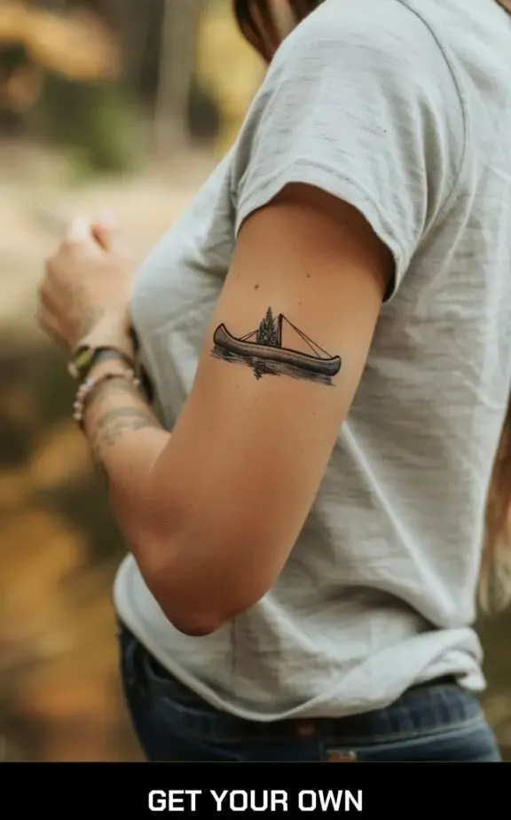 canoe travel tattoo idea