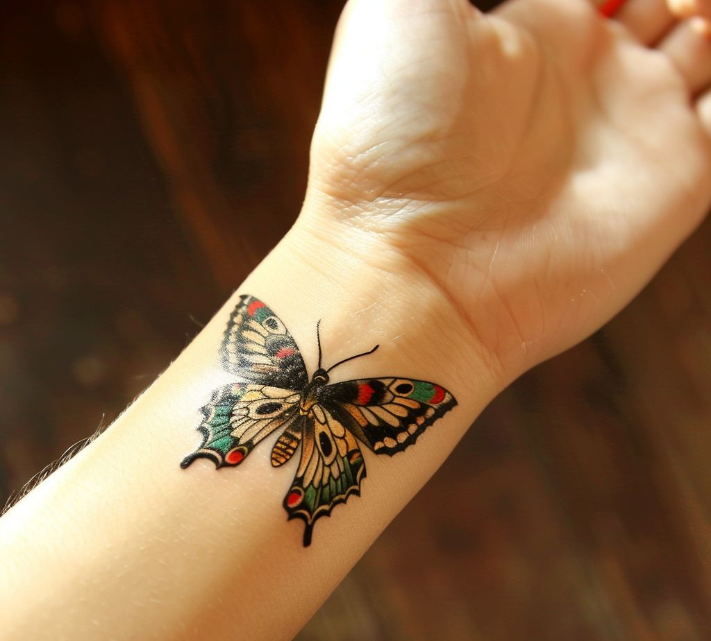 butterfly on the wrist tattoo