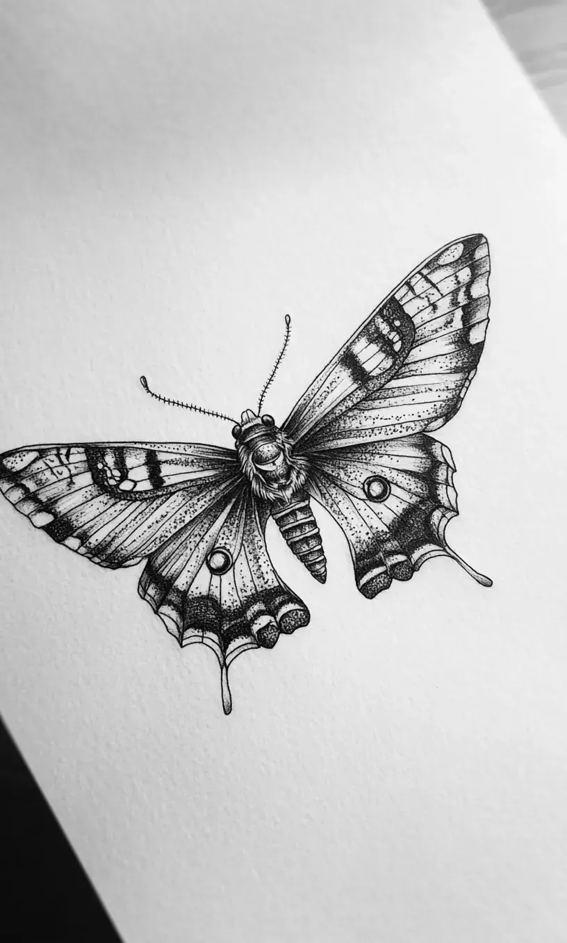 Moth Tattoo Drawings-23