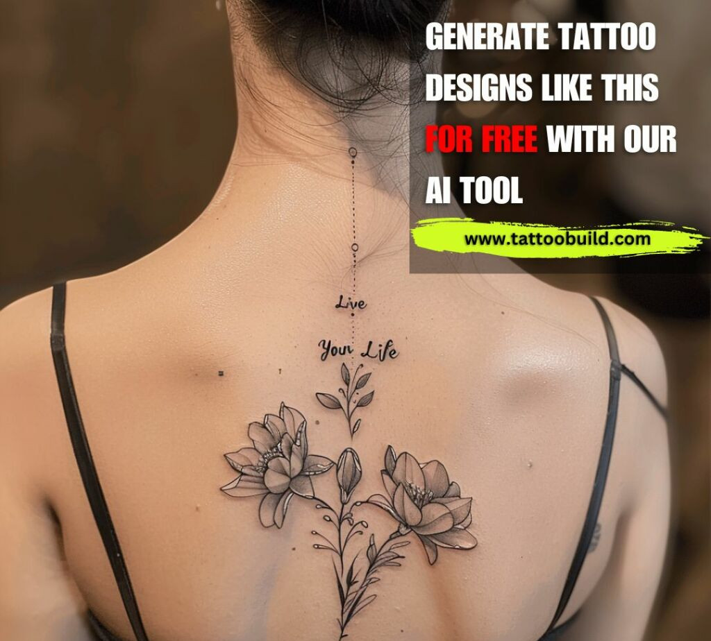 quote fine line spine tattoo