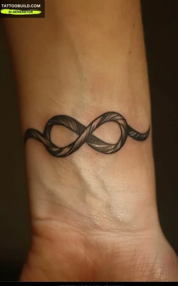 infinity symbol feminine bracelet tattoo
