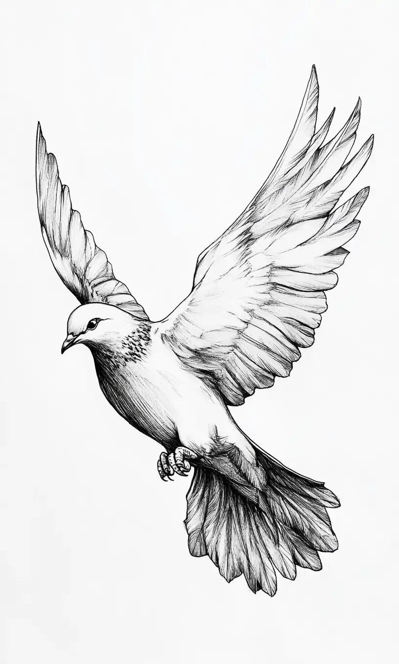 Dove Tattoo Drawing-18