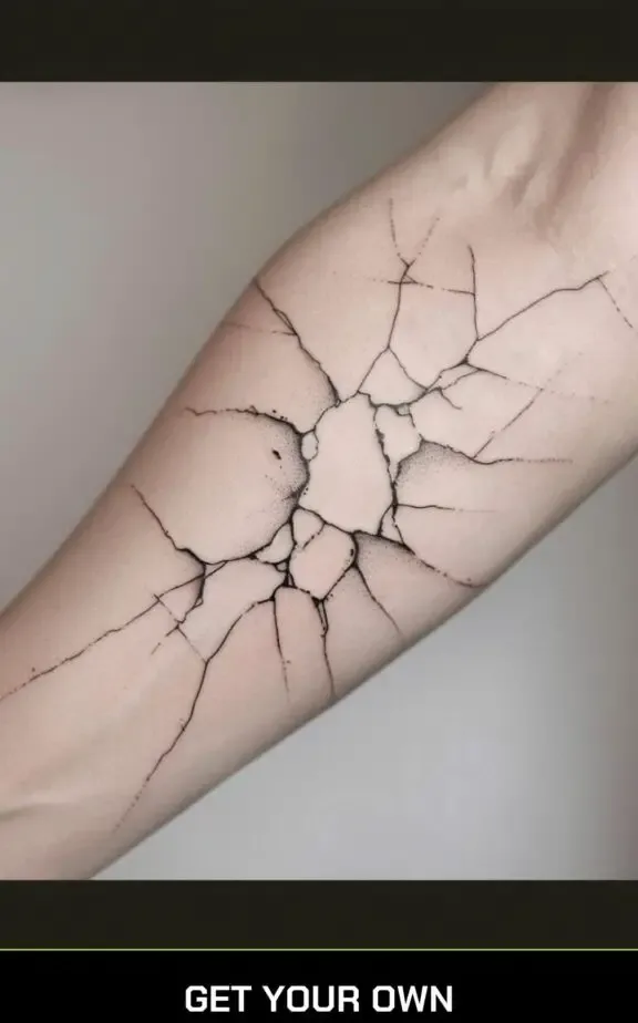 cracked porcelain tattoo idea