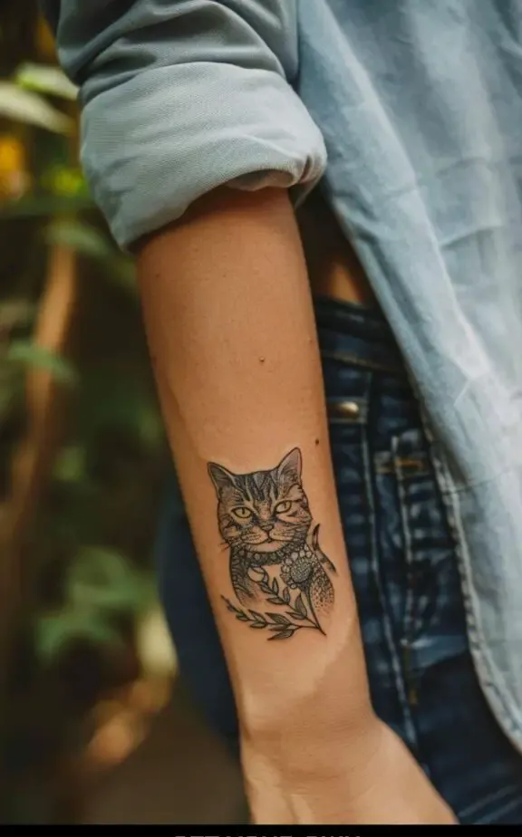 Filigree lotus tattoo for females