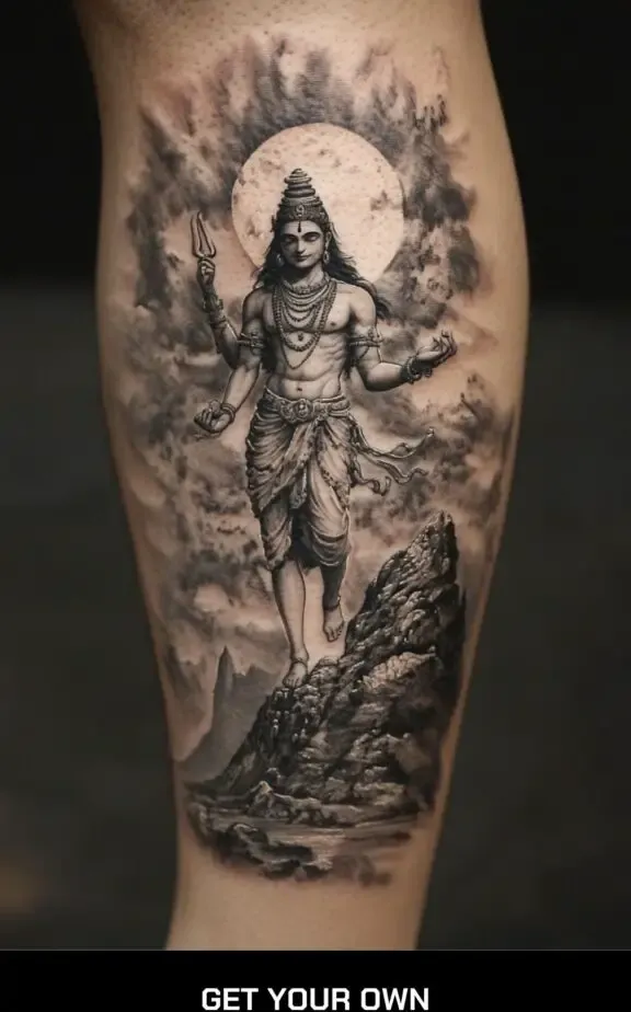 shiva and mountain tattoo