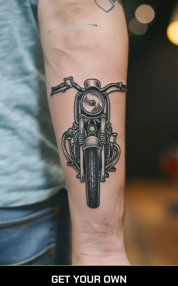 motorcycle headlight tattoo