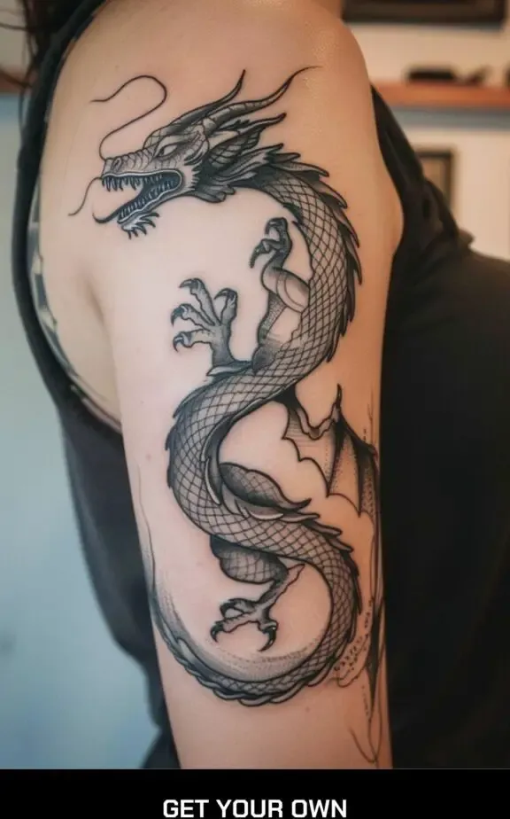 dragon forearm tattoo
