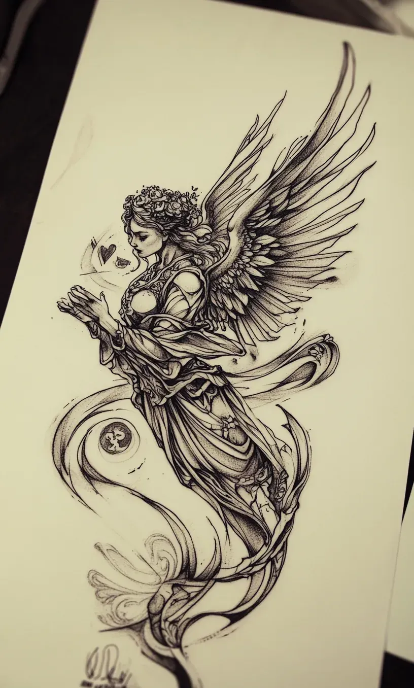 Angel Tattoo Drawings-24