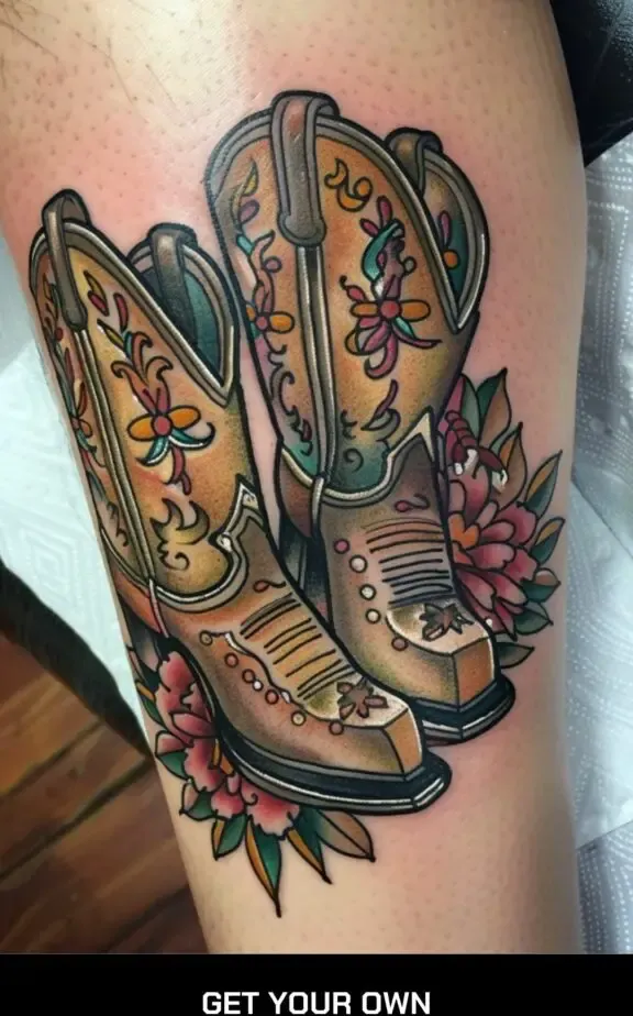 cowboy boots tattoo
