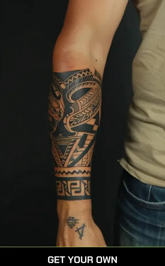 Maori blackwork tattoo design