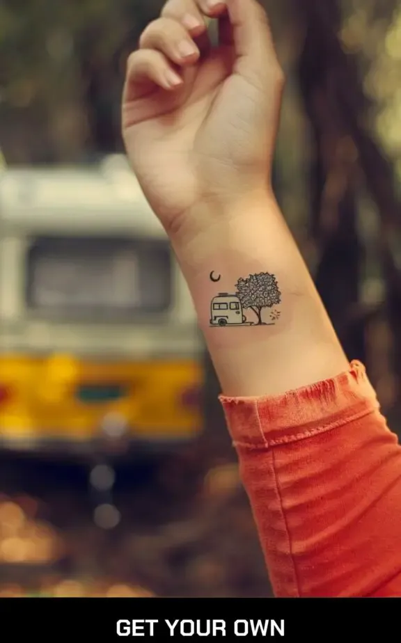 caravan travel tattoo idea