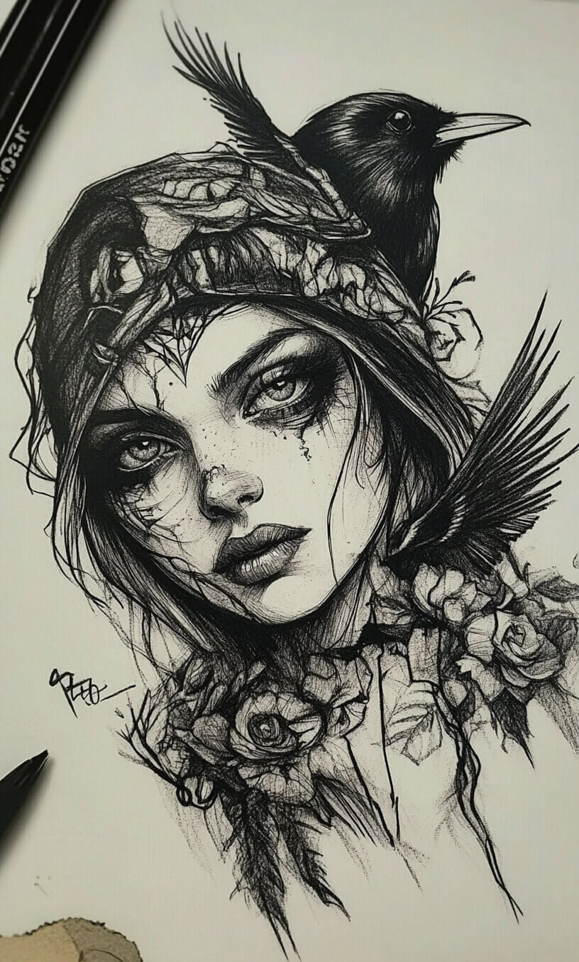 Gothic Tattoo Drawings-9