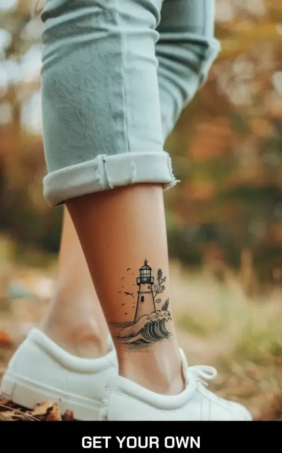 small beautiful tattoo idea for ladies: lighthouse tattoosmall 