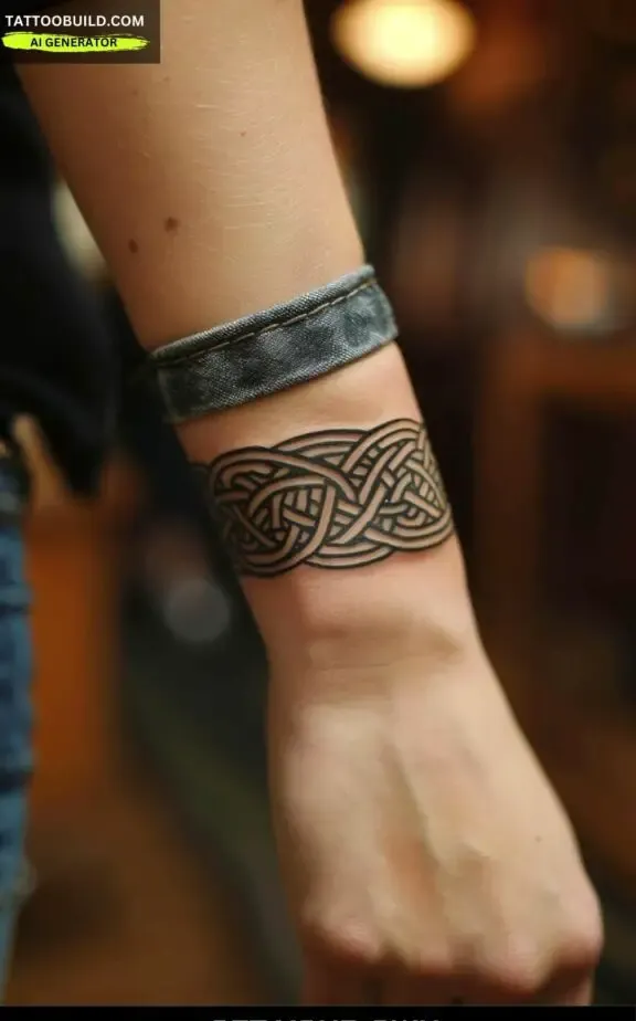 Celtic knot feminine bracelet tattoo