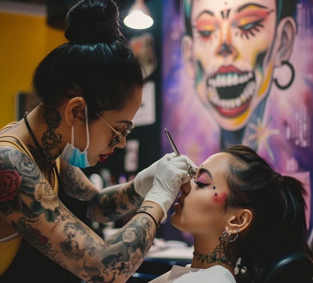 a tattoo touch up process