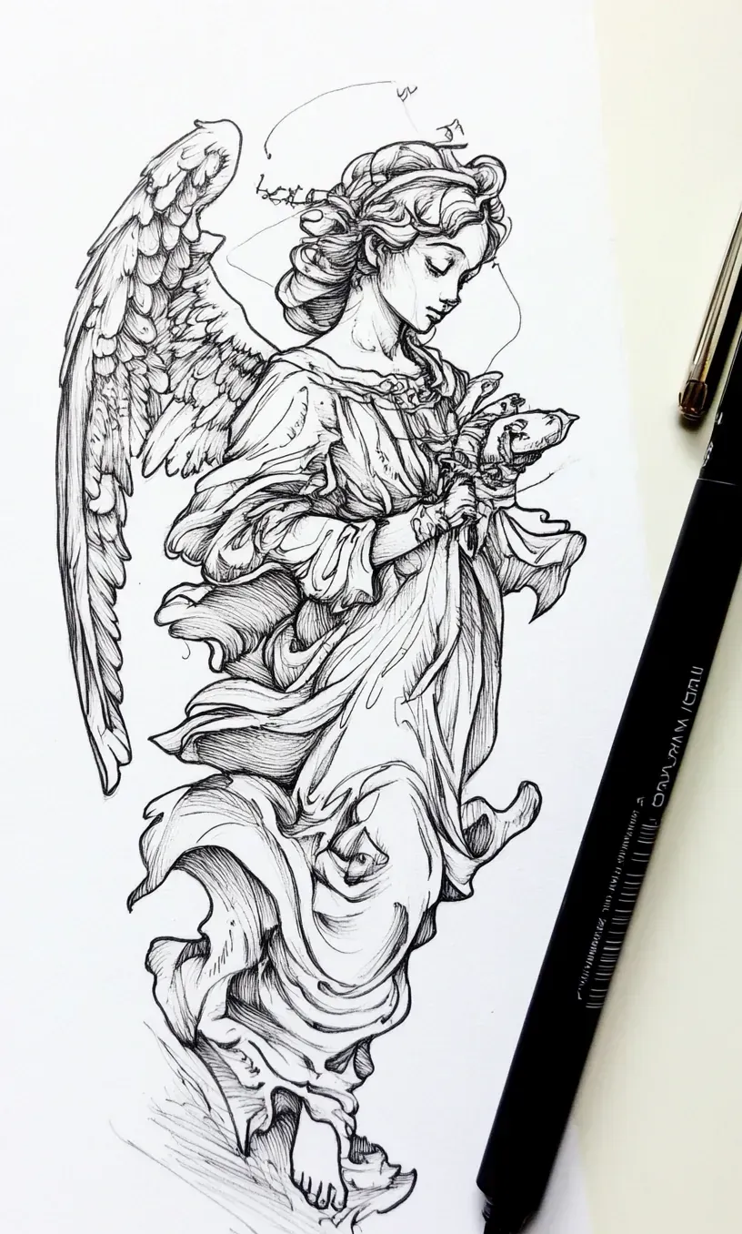Angel Tattoo Drawings-12