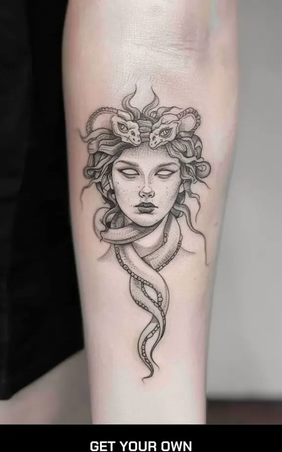 minimalist medusa tattoo