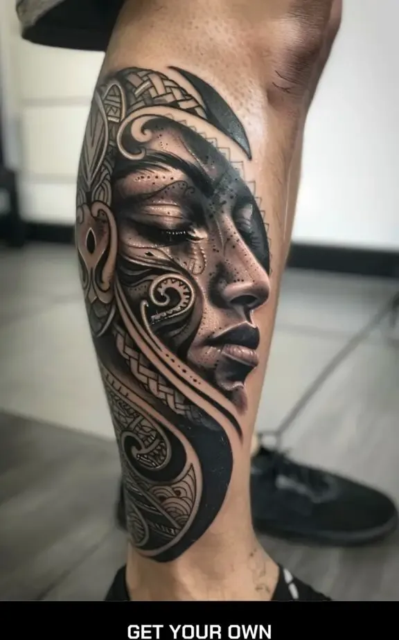 realism tribal tattoo