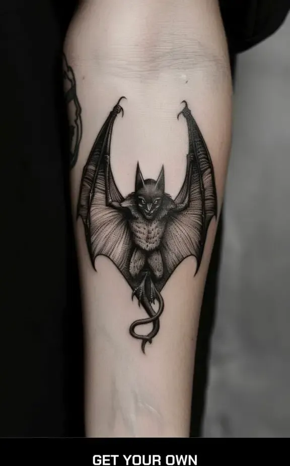 bat wings tattoo