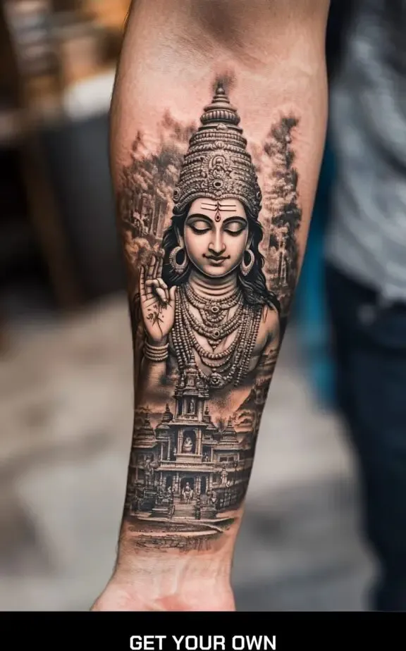 shiva and temple tattoo