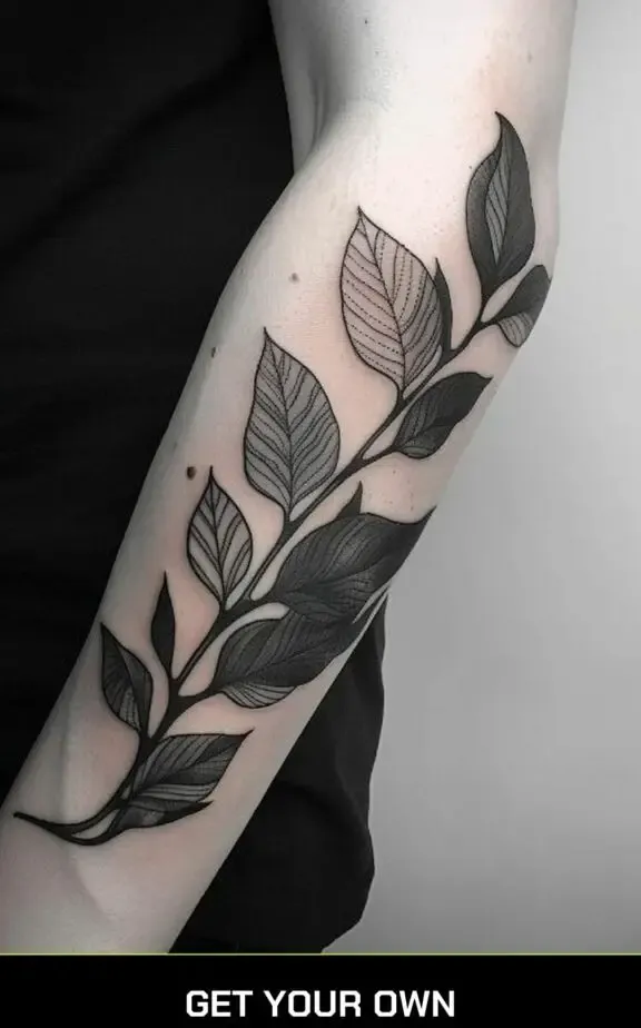 botanical blackwork tattoo designs