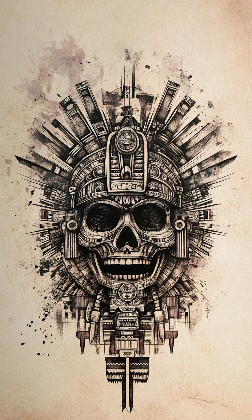 Aztec Drawings Tattoos-7