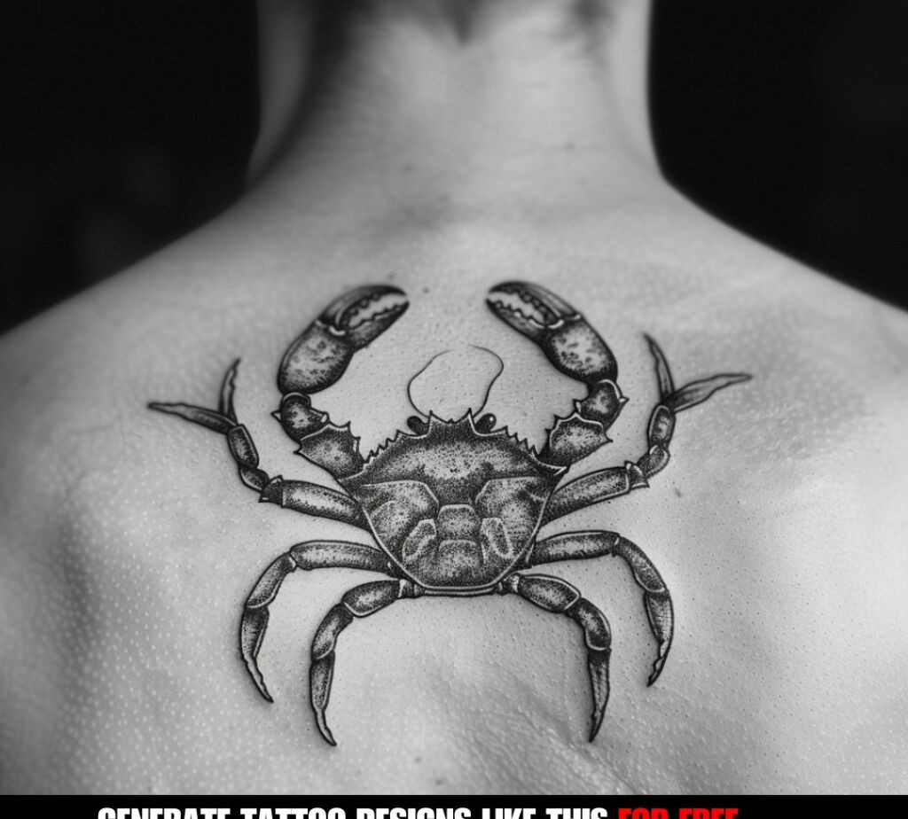 crab tattoo on the back