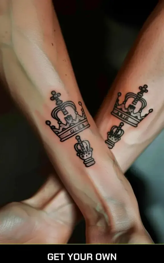 couple crown tattoo idea
